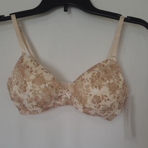 Tahari Cream and Brown Floral Bra
